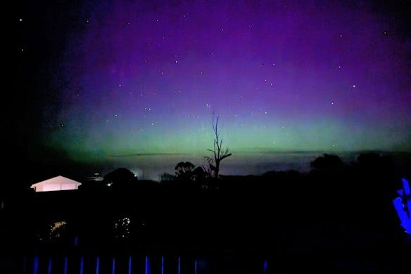 A view of the lights from Anglesea on Wednesday evening.