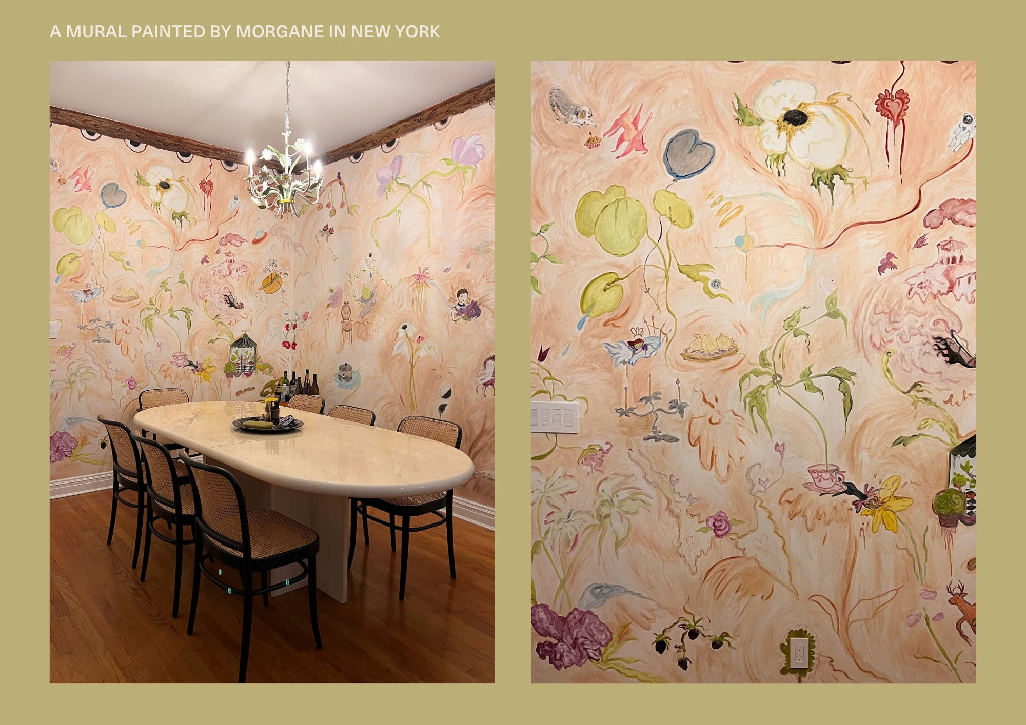 Whimsical dining room mural inspiration