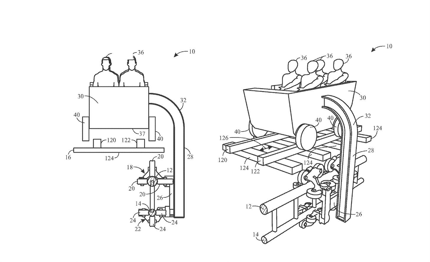 Universal boom coaster patent illustration Universal boom coaster patent illustration