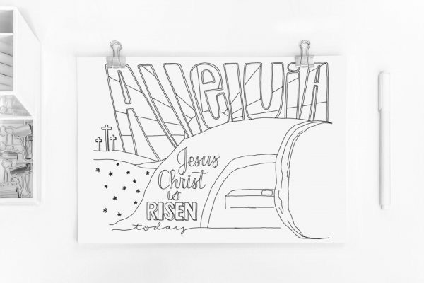 Alleluia Christ is Risen - Coloring Page Alleluia Christ is Risen - Coloring Page