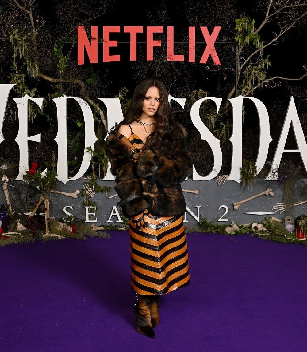 Jenna Ortega Channels 'Wednesday' Energy in Fendi