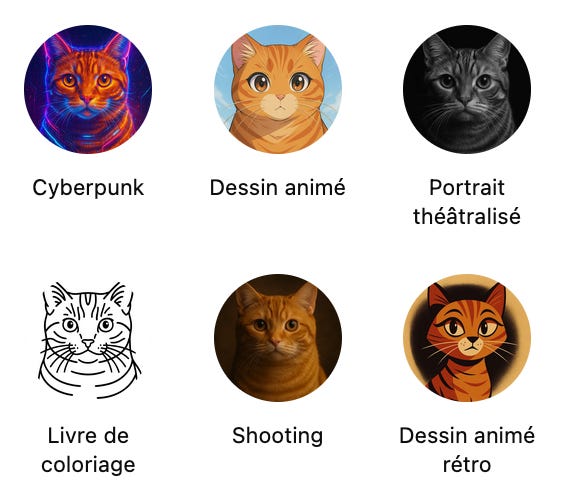 Style selection menu. ChatGPT UI.