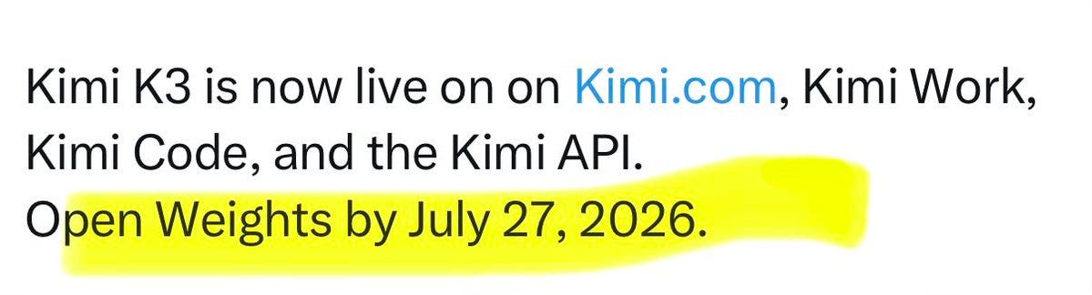Kimi K3: 2,8 Billionen Parameter als offenes Frontier-Modell Kimi K3: 2,8 Billionen Parameter als offenes Frontier-Modell