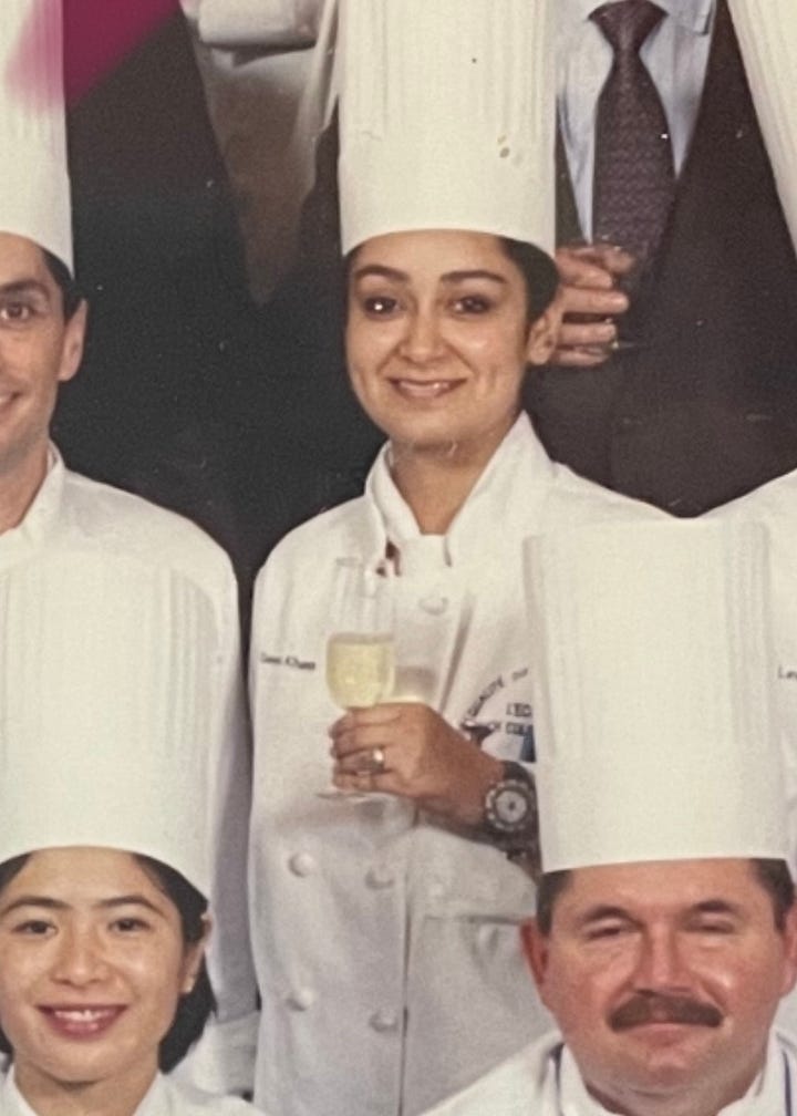 a picture of me - on graduation day in my chef white and toque