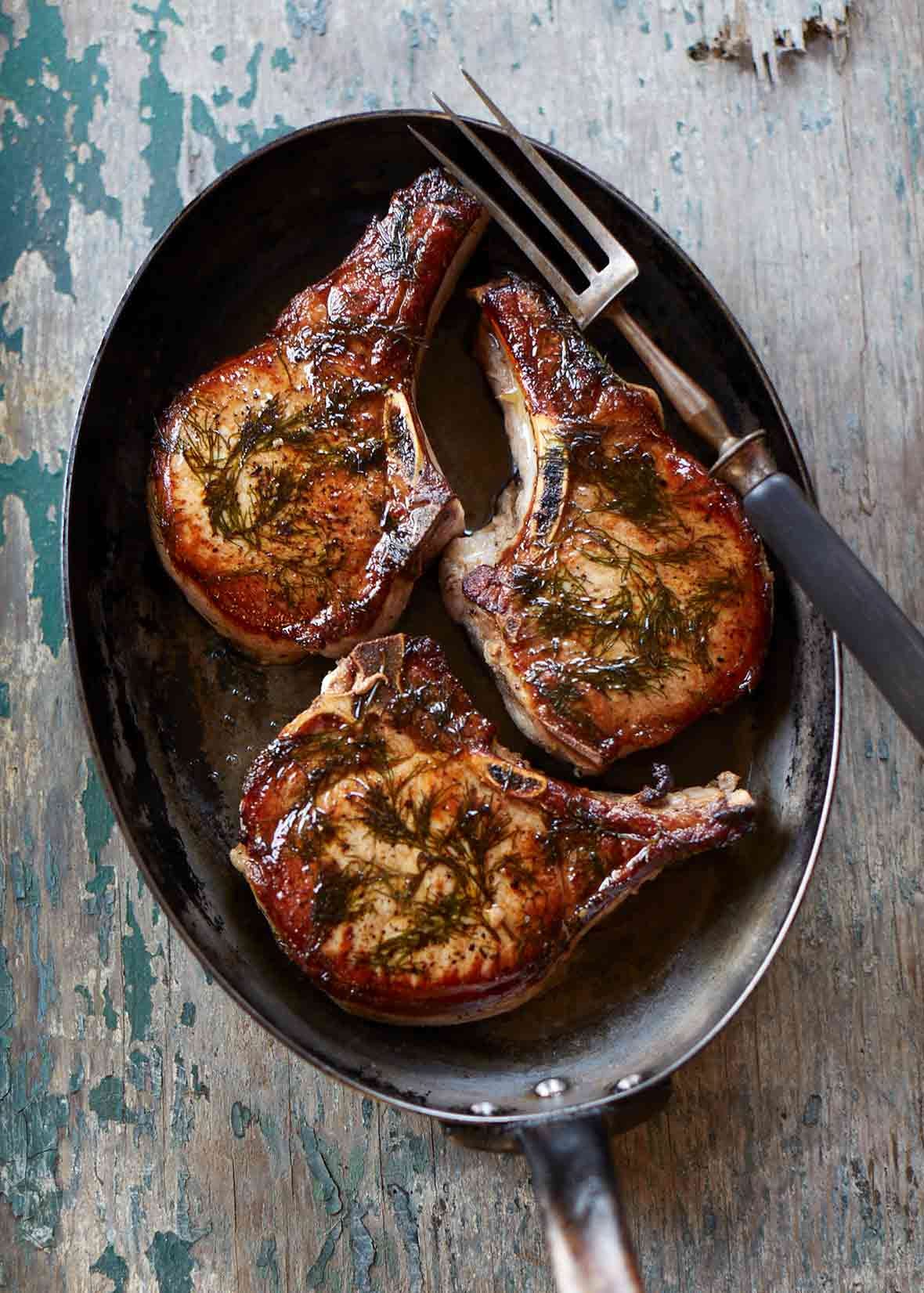 Pickle Juice-Brined Pork Chops