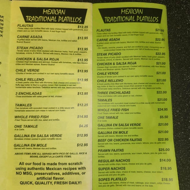 r/inflation - 5 year difference on price at a local burrito joint.
