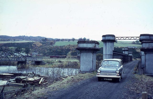 Crossing the River Tummel on the former rail bridge