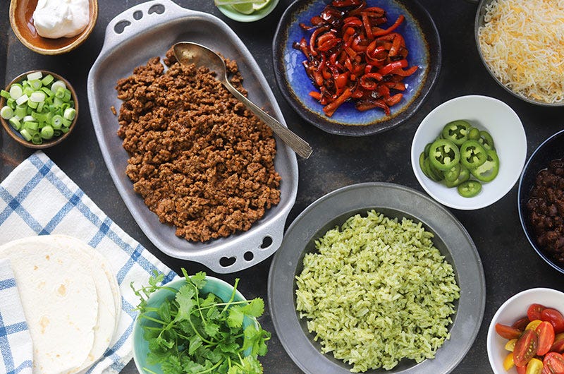 Taco and Rice Bowl Bar, Cook the Vineyard Taco and Rice Bowl Bar, Cook the Vineyard