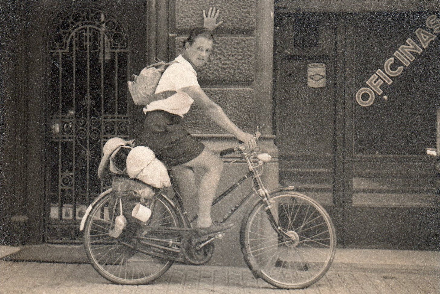 A person riding a bicycle

Description automatically generated