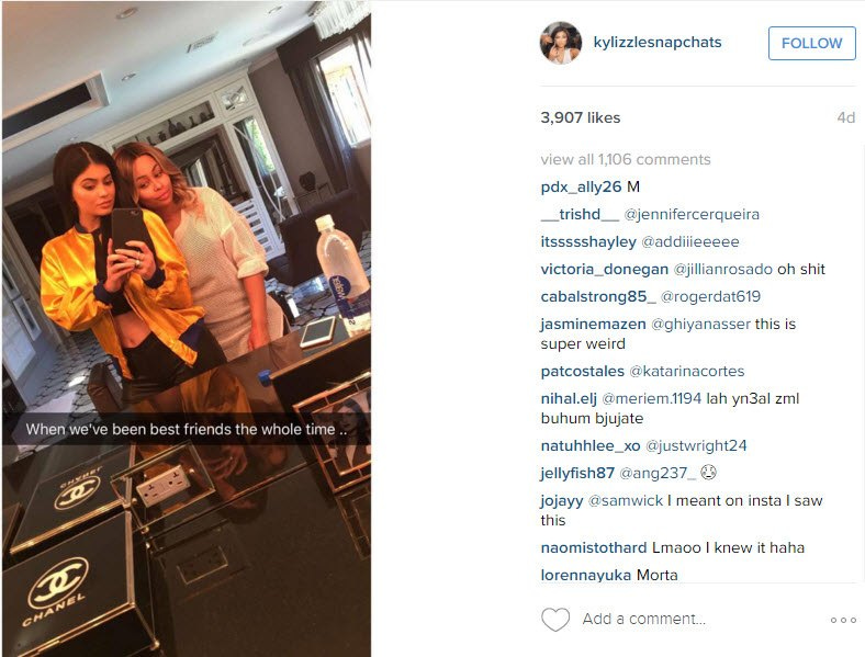 kylie jenner friending with blac chyna 2016 kylie jenner friending with blac chyna 2016