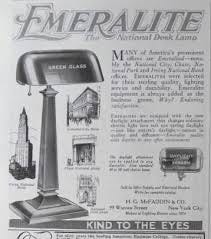 1922 Antique Emeralite Banker's Lamp Ad, Vintage Household Ads 1922 Antique Emeralite Banker's Lamp Ad, Vintage Household Ads