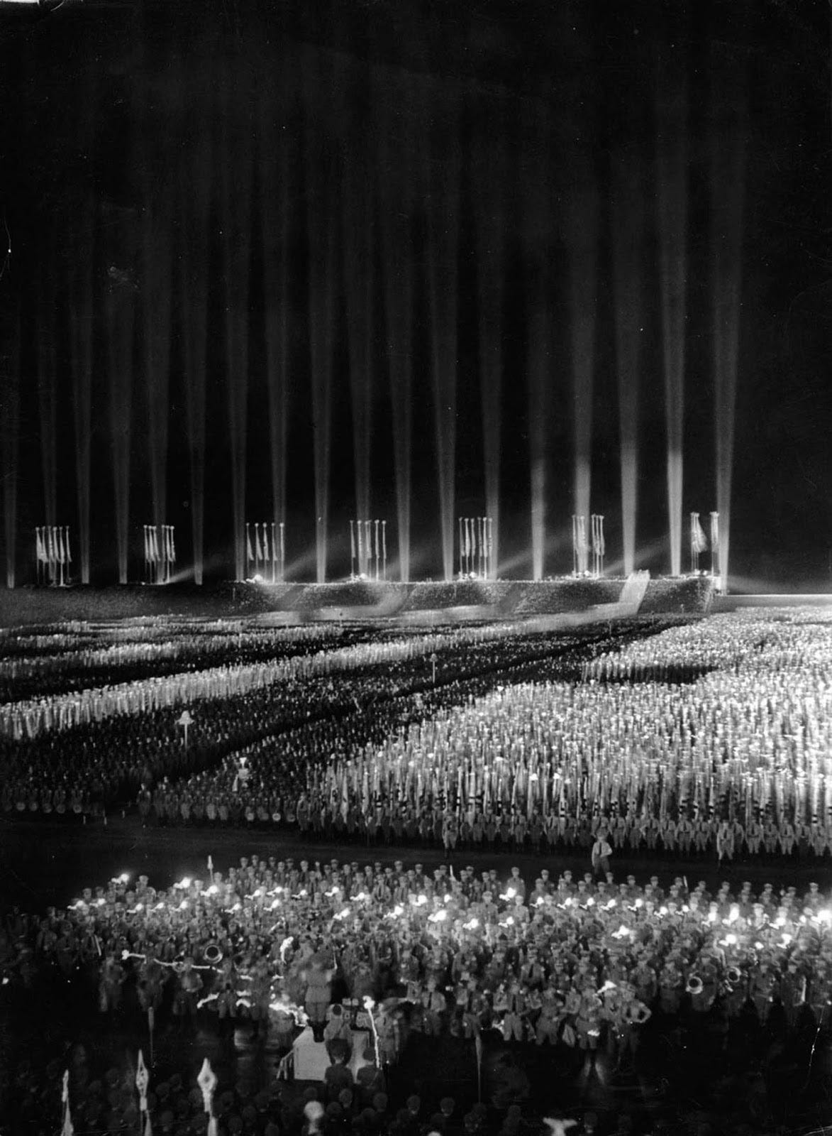 The 'Cathedral of Light' was prominently documented in the Nazi propaganda film 'Festliches Nürnberg,' released in 1937. The 'Cathedral of Light' was prominently documented in the Nazi propaganda film 'Festliches Nürnberg,' released in 1937.