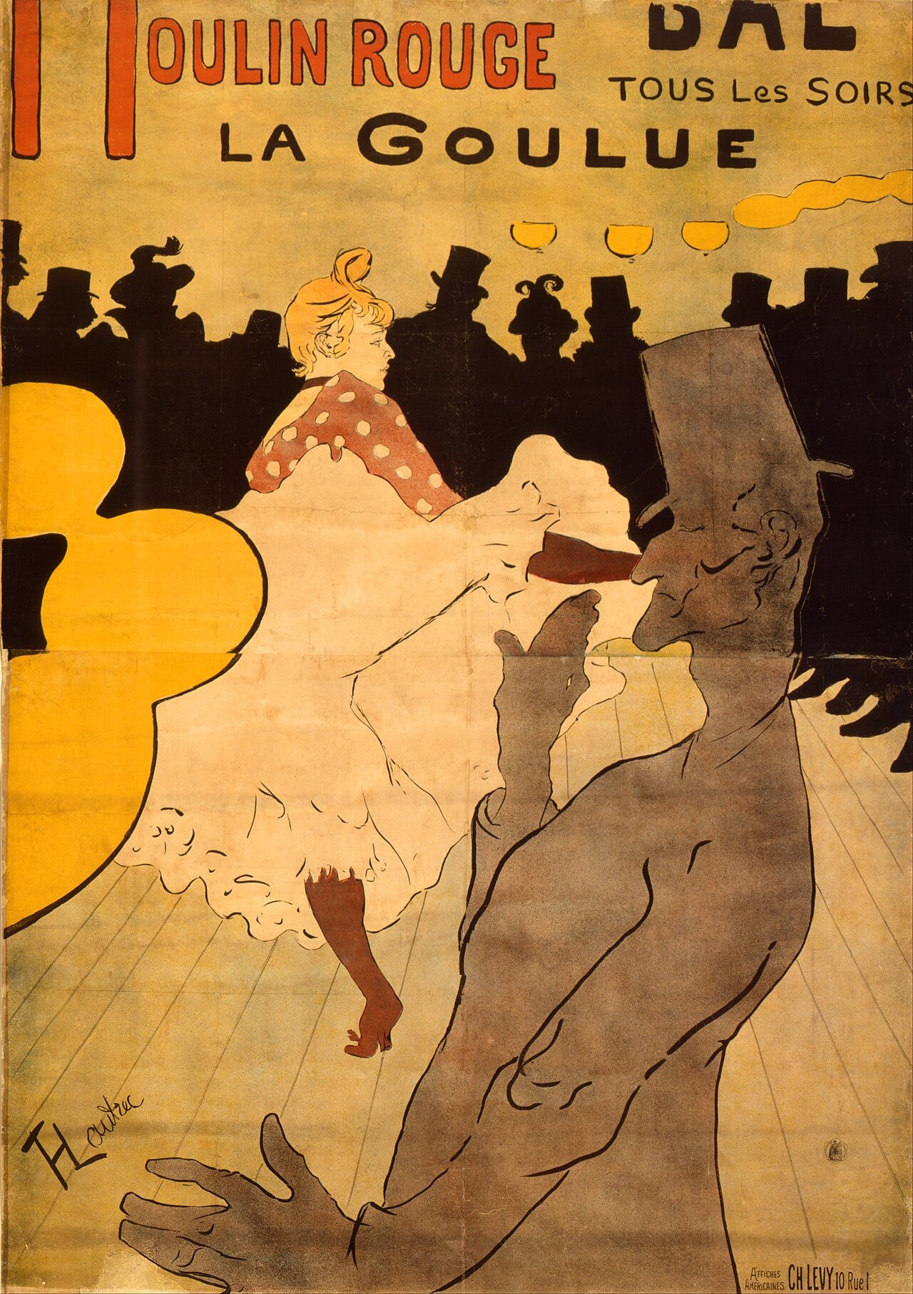 Henri de Toulouse Lautrec, Moulin Rouge La Goulue, 1891 Henri de Toulouse Lautrec, Moulin Rouge La Goulue, 1891