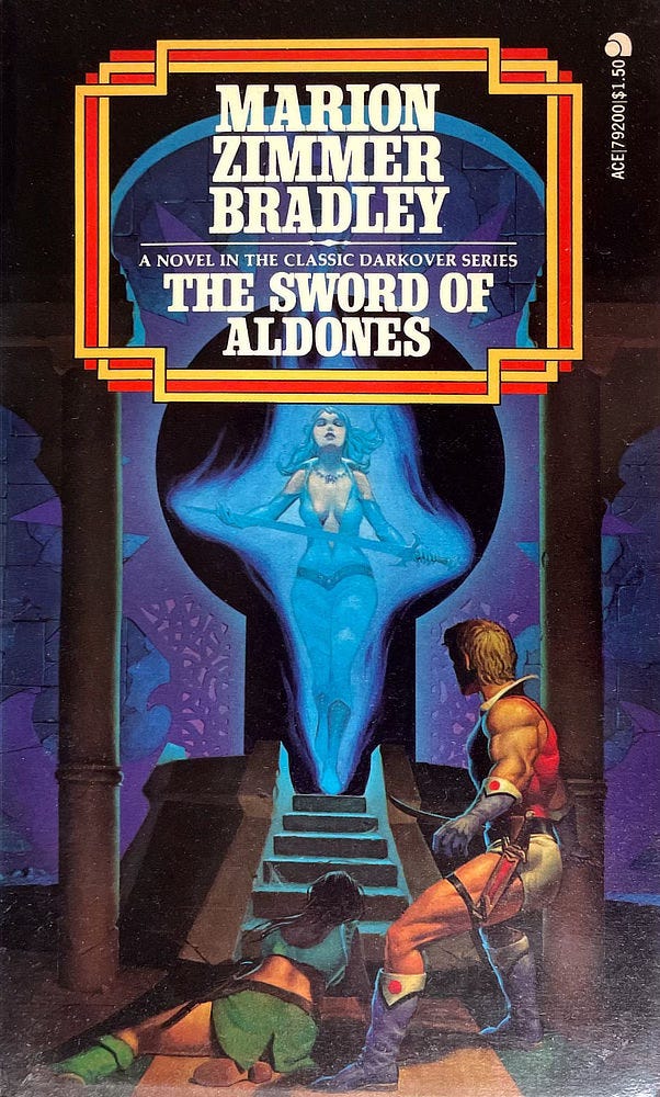 Book cover for THE SWORD OF ALDONES by Marion Zimmer Bradley reprinted by ACE Book cover for THE SWORD OF ALDONES by Marion Zimmer Bradley reprinted by ACE