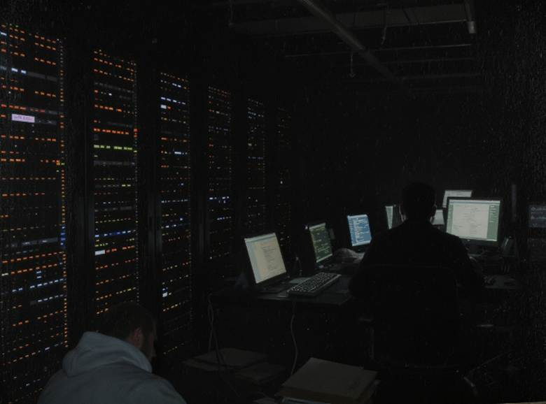 Several people working on computers in a dark room

AI-generated content may be incorrect.