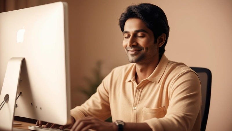 rappresenta una persona rilassatissima davanti al computer rappresenta una persona rilassatissima davanti al computer