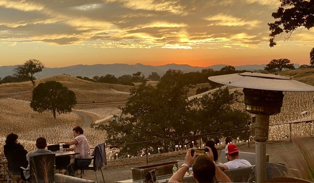 Sensorio before sunset showing the tawny, dry hills before before the lights come on. Sensorio before sunset showing the tawny, dry hills before before the lights come on.