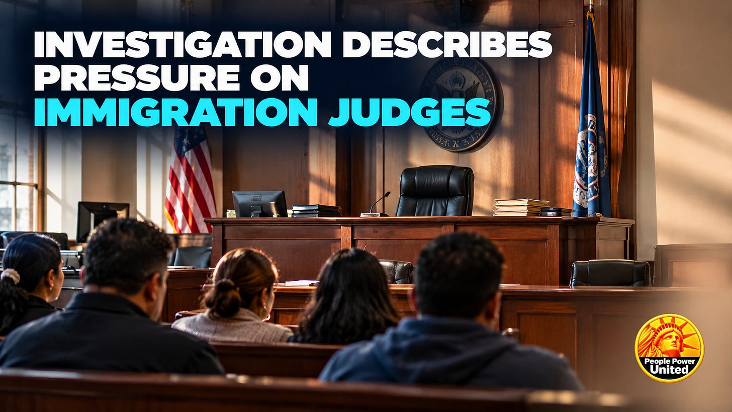 Investigation describes pressure on immigration judges. Investigation describes pressure on immigration judges.