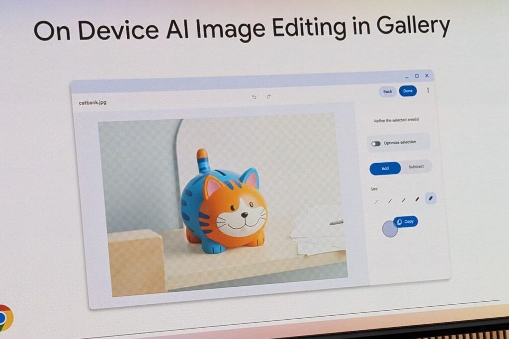 AI image editing in the Gallery app