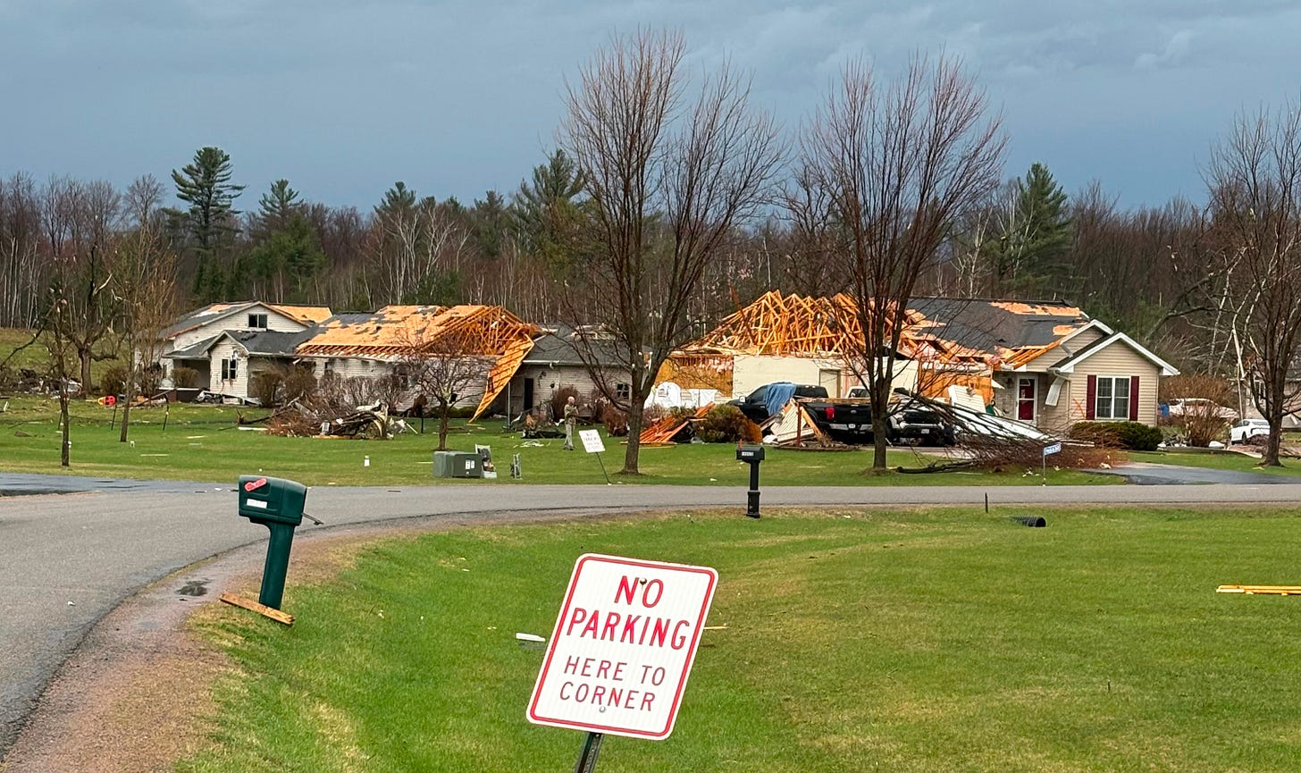 Damaged home in Ringle after the April 17 tornado