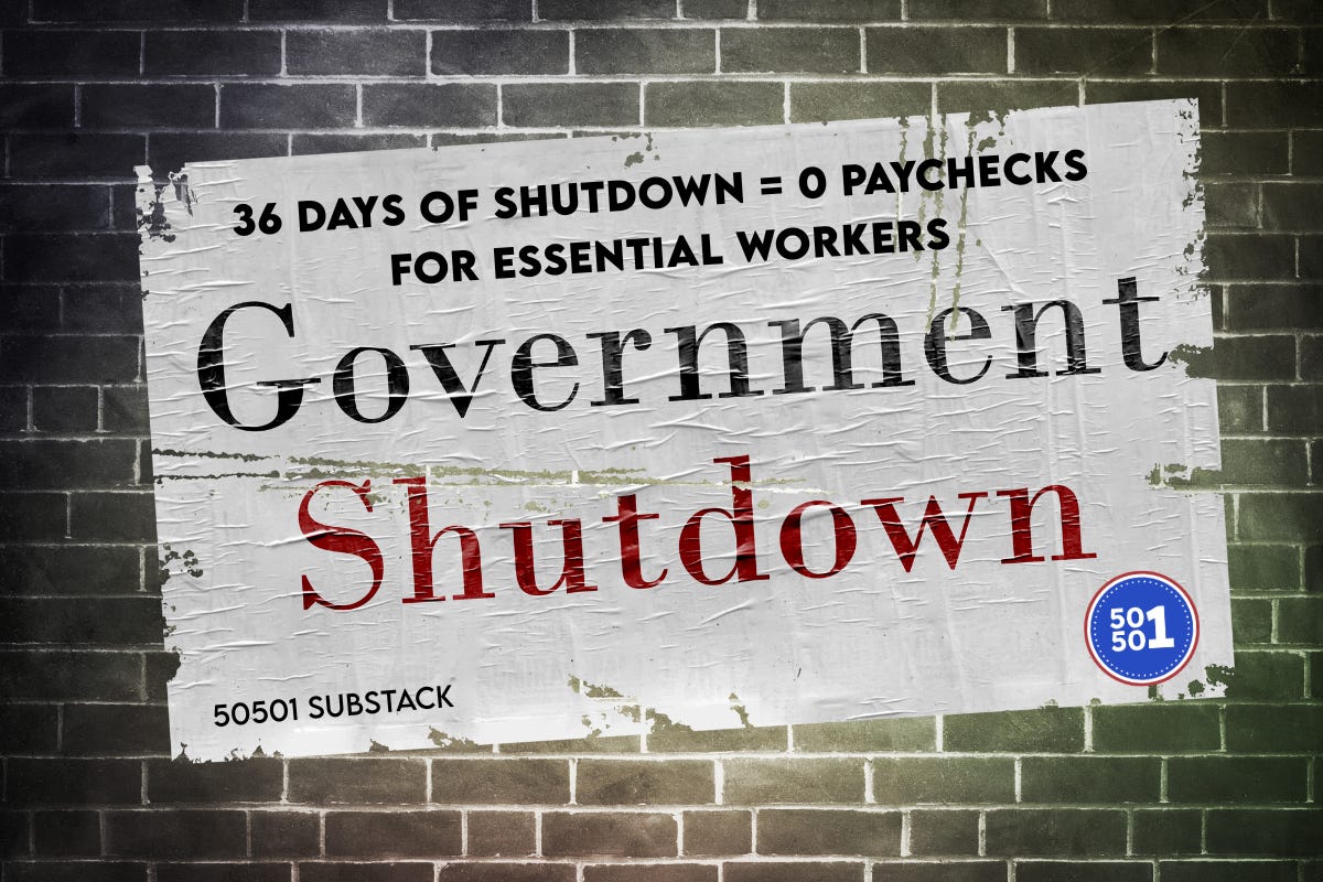 Visual comparing redistricting tactics or showing the human cost of the longest government shutdown in U.S. history Visual comparing redistricting tactics or showing the human cost of the longest government shutdown in U.S. history