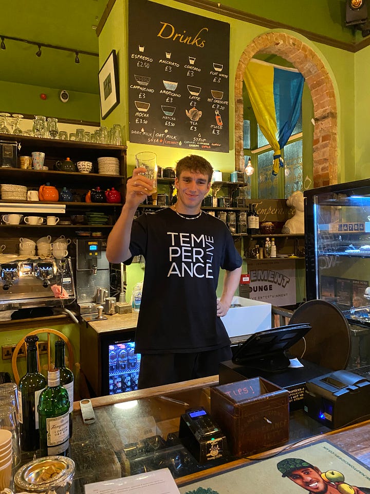 The Temperance Bar with stage and bar area