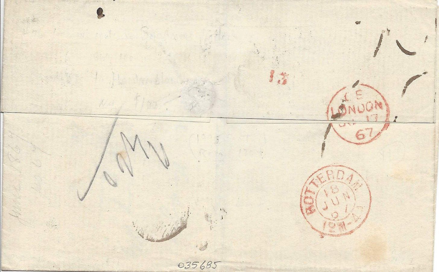 verso of 1867 letter