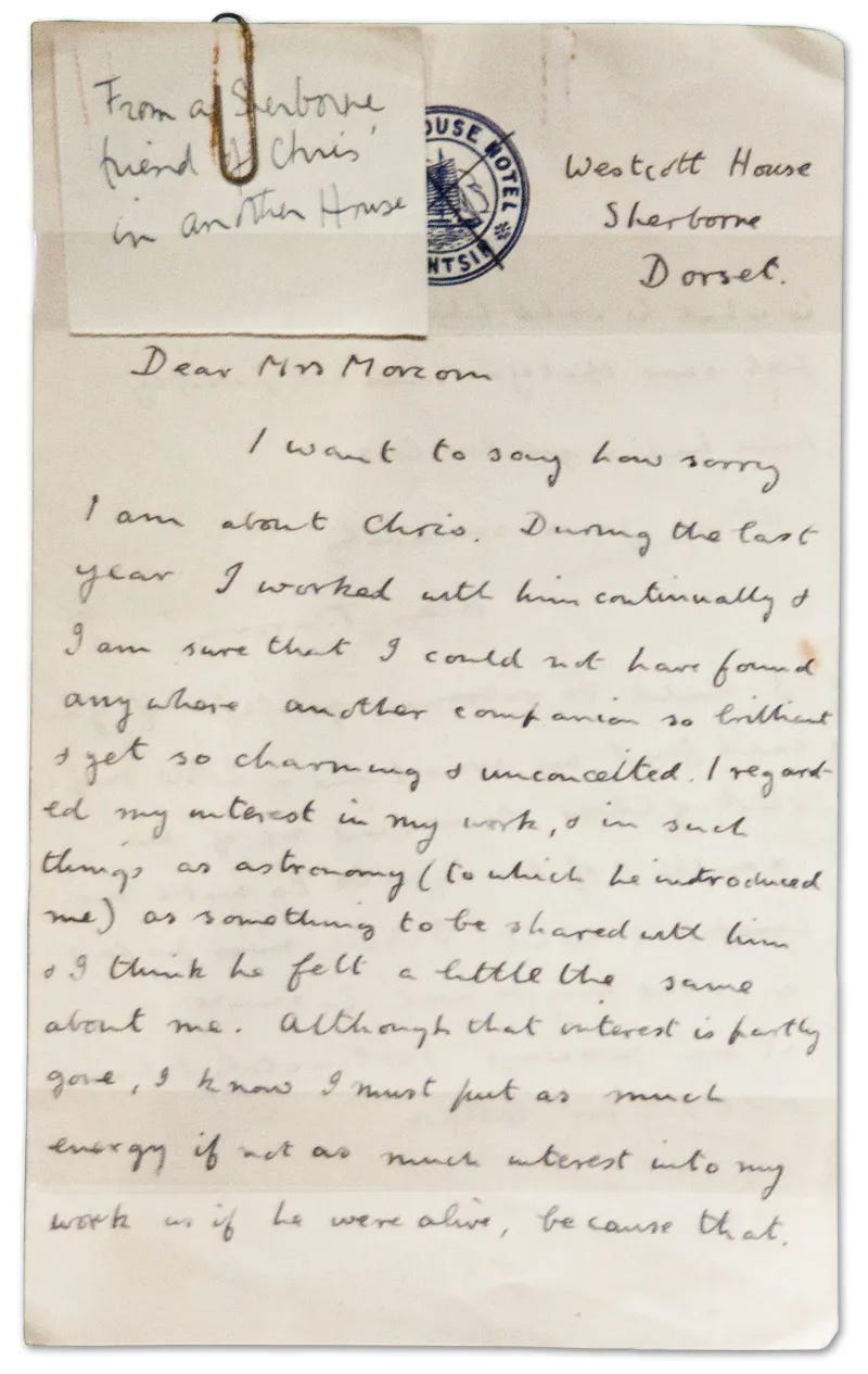 A handwritten letter.