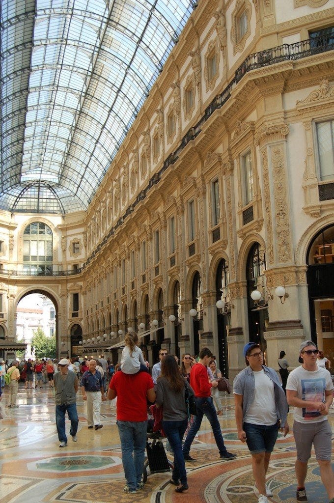 Inside the impressive Galleria Vittorio Emanuele II