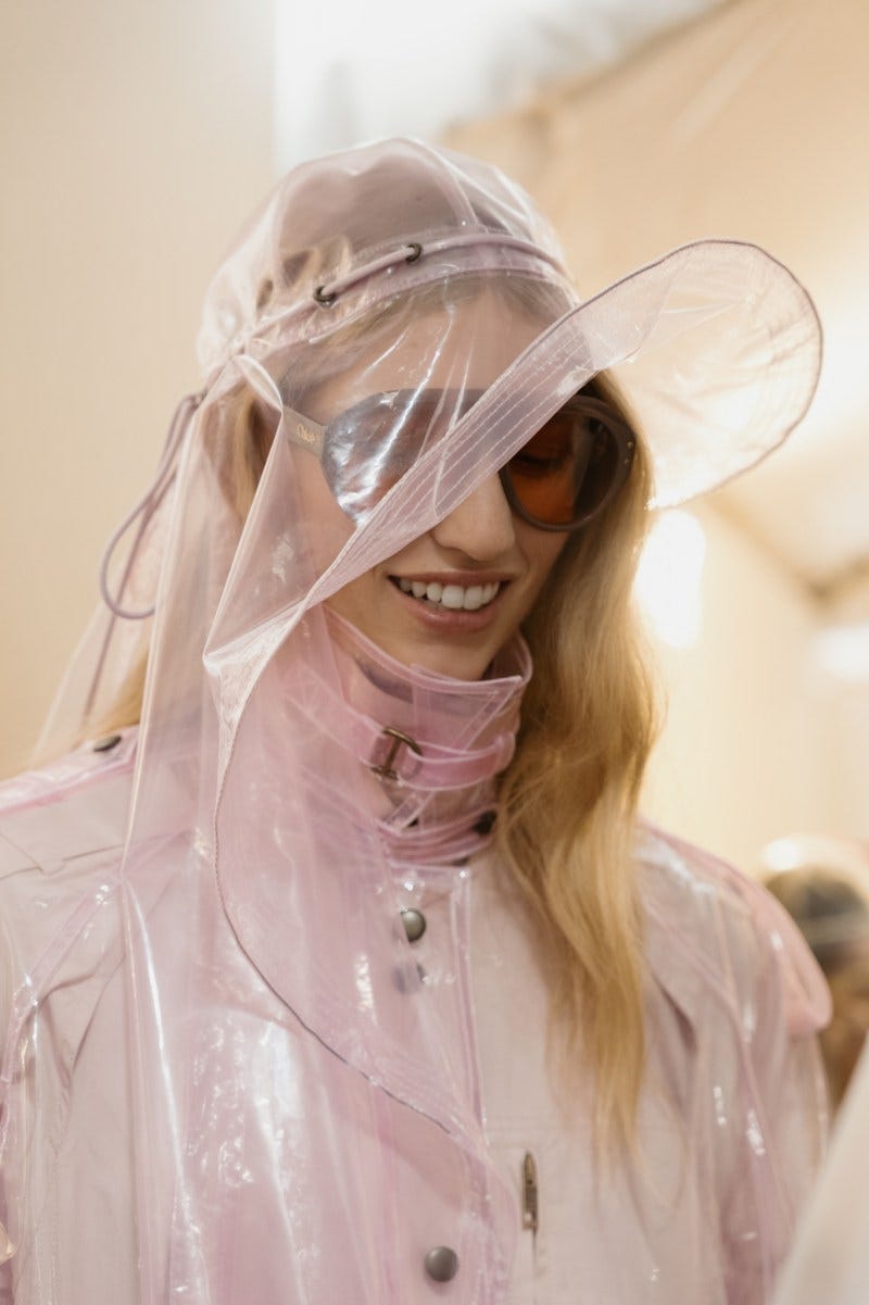 Backstage at Chloé Spring 2027 Ready-to-Wear Collection at Paris Fashion Week