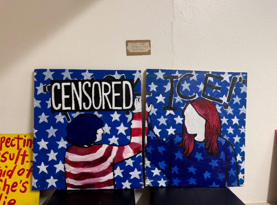 Anti-ICE art leads to teacher suspension, students speak