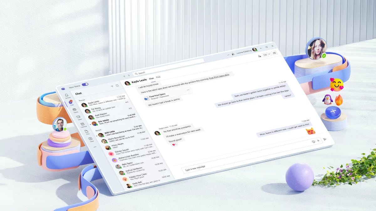 Screen preview of the New Microsoft Teams app for Windows. Screen preview of the New Microsoft Teams app for Windows.
