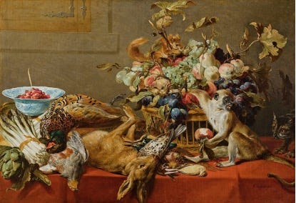 A painting of animals and fruits
Description automatically generated A painting of animals and fruits
Description automatically generated