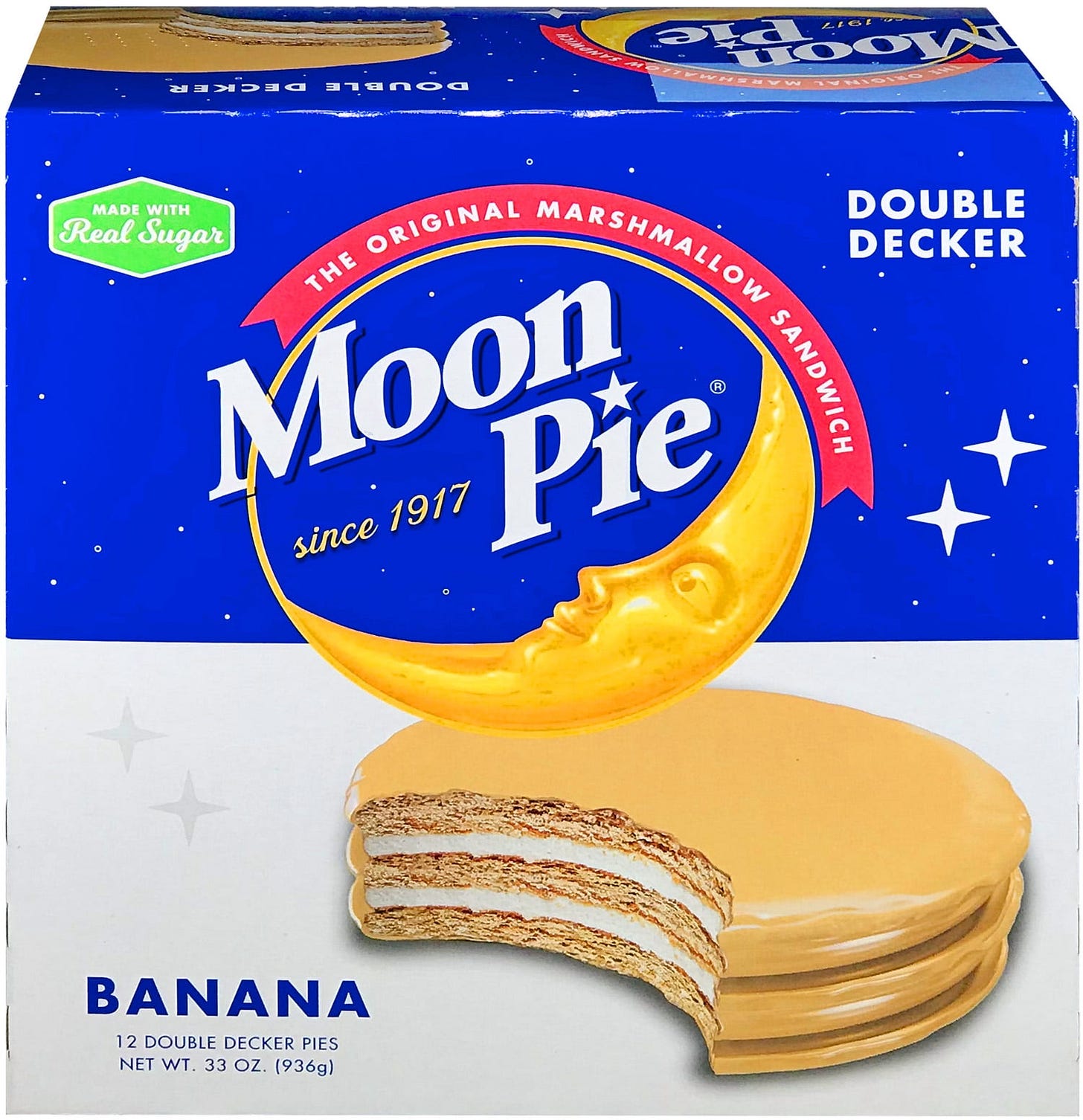 Moon Pie Double Decker Banana Marshmallow Sandwiches, 2.75 Oz., 12 Count