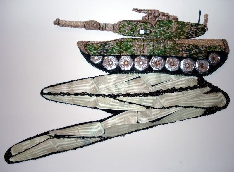 beaded camo camouflage print military Afghanistan fallen soldiers U.S. pop art war bead embroidery beaded camo camouflage print military Afghanistan fallen soldiers U.S. pop art war bead embroidery