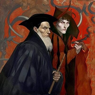 Dr Faustus Painting - Faust Sells His Soul To Mephistopheles by Peter Farago Dr Faustus Painting - Faust Sells His Soul To Mephistopheles by Peter Farago