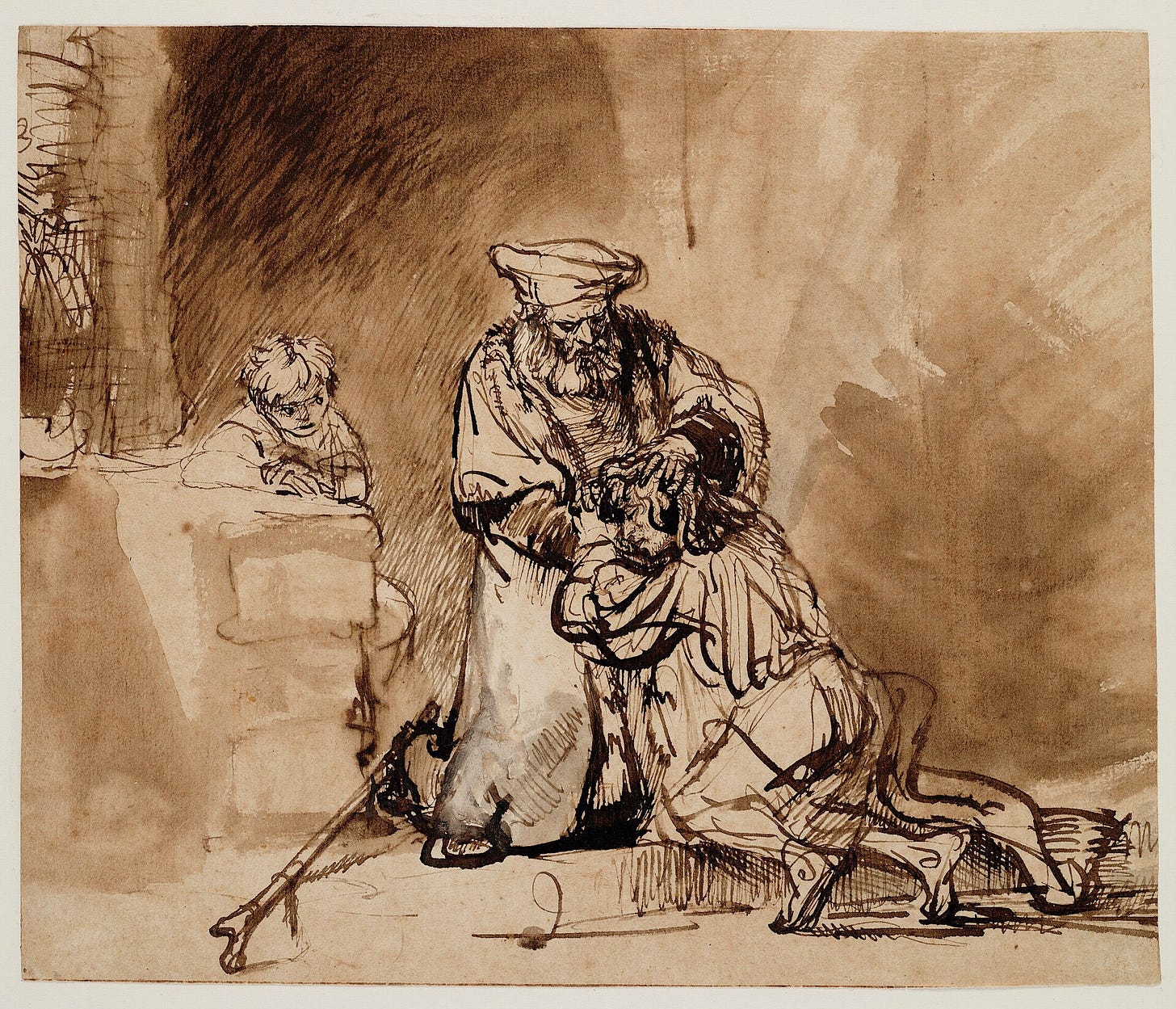 Rembrandt, The Prodigal Son, drawing, 1642. Rembrandt, The Prodigal Son, drawing, 1642.