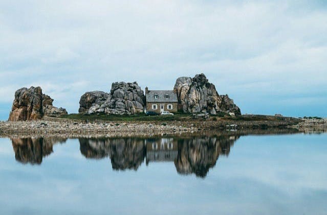 Cabin on an island