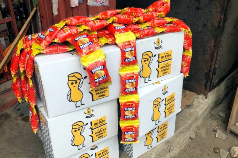 Mr Ekpa products are distributed to tens of thousands of small mom-and-pop stores throughout Nigeria. Mr Ekpa products are distributed to tens of thousands of small mom-and-pop stores throughout Nigeria.