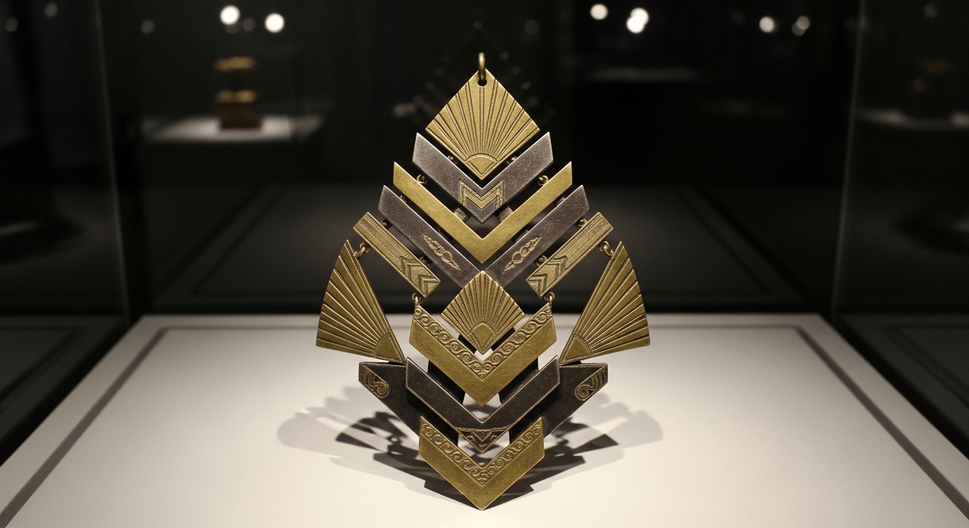 Art Deco geometric jewelry design elements showcasing vintage-inspired aesthetic