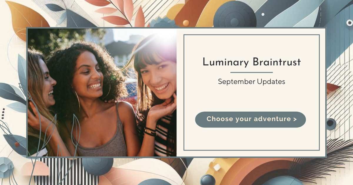 luminary braintrust september 2024 choose your adventure. friends laughing and confusingly, tickling each other's chins? luminary braintrust september 2024 choose your adventure. friends laughing and confusingly, tickling each other's chins?