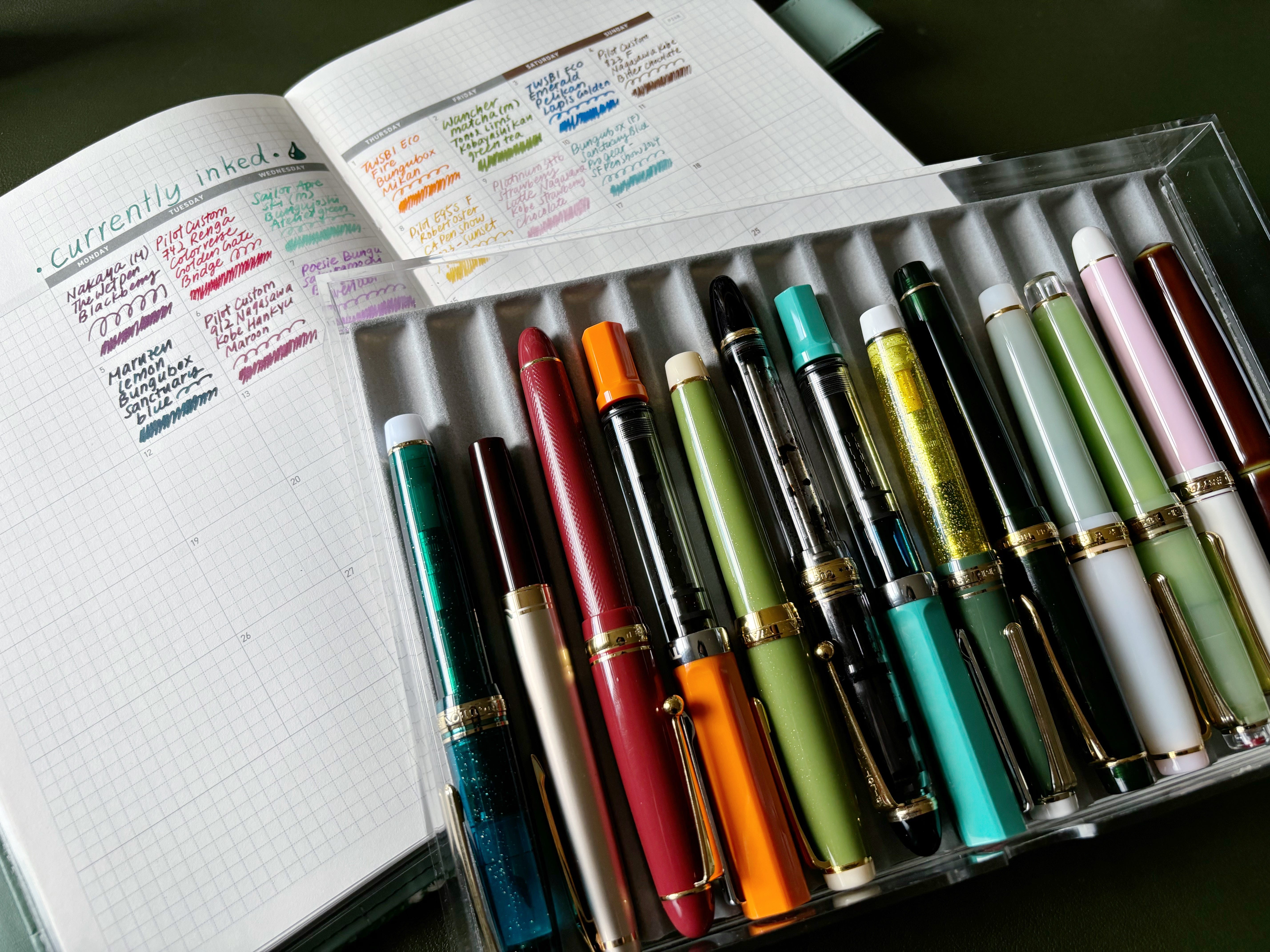 【未使用】motto_kuma URUSHI/INDIGO GNU×HUKU February 2025 Currently Inked Pens - by April Wu