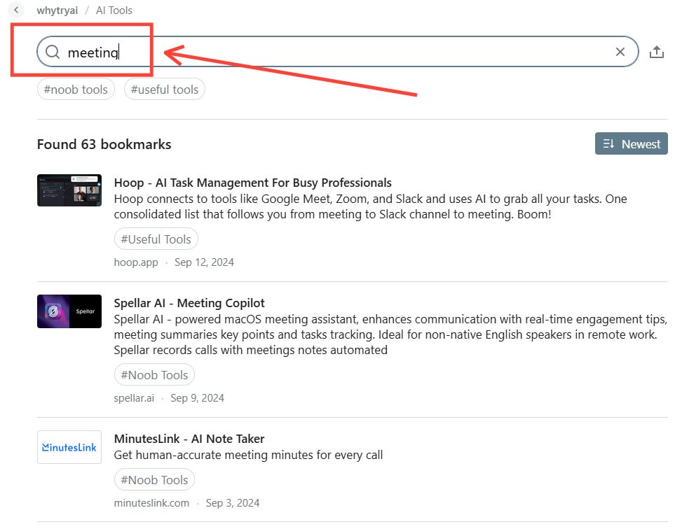 1,900+ AI Tools: Searchable Bookmarks - by Daniel Nest