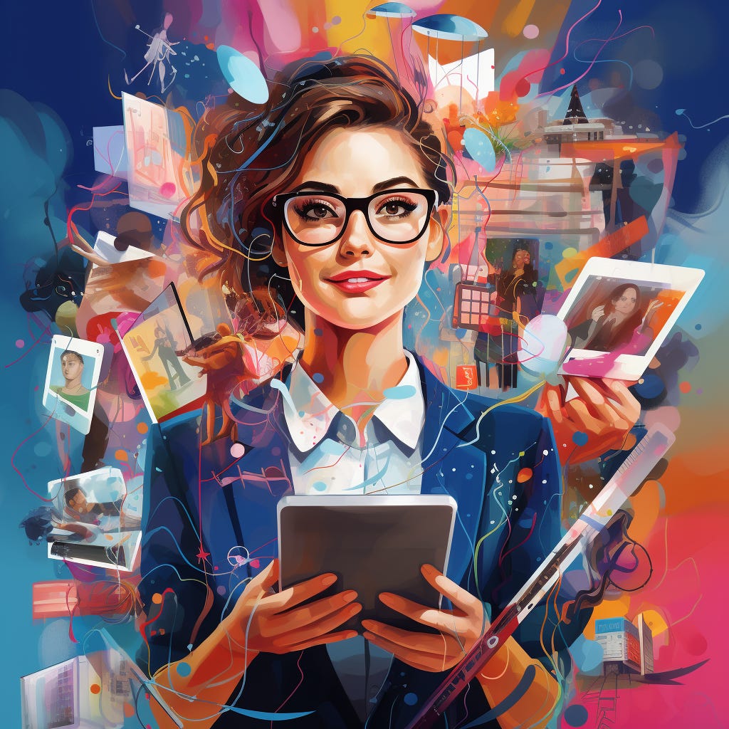 Assistente de viagens do futuro com muito estilo artístico.