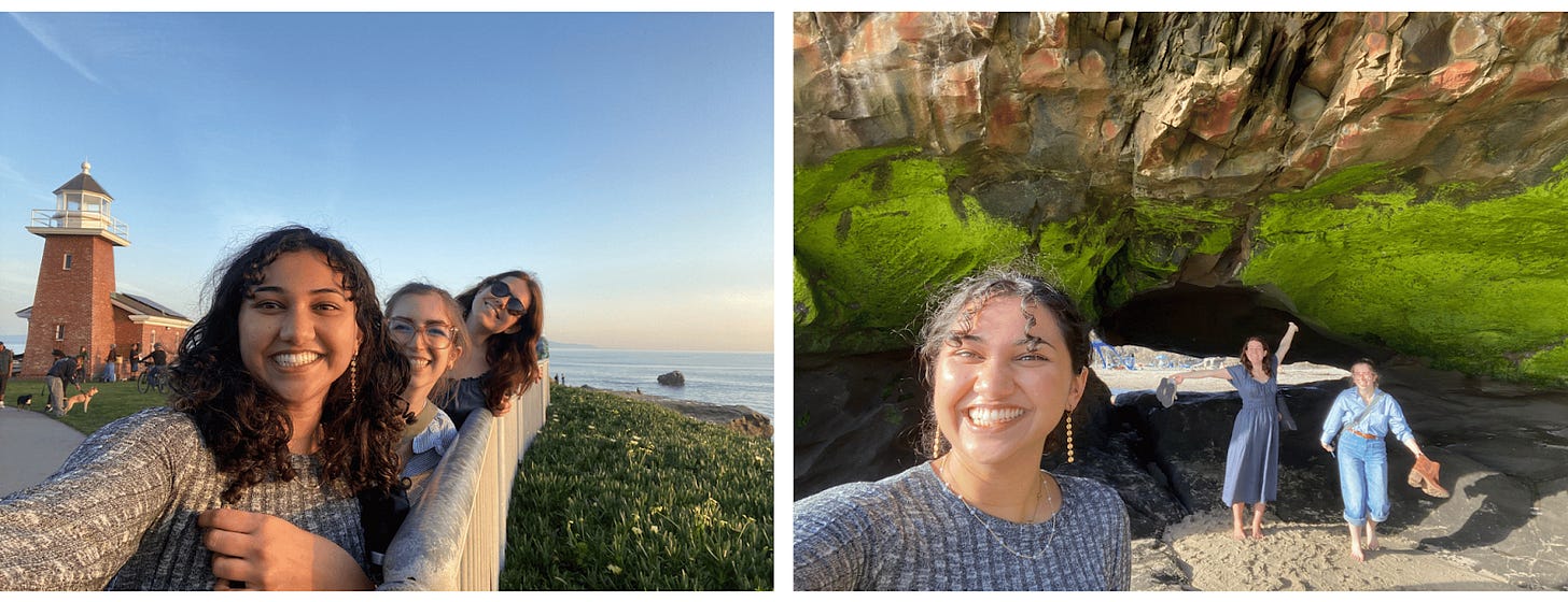 Two photos of Team DFP in California