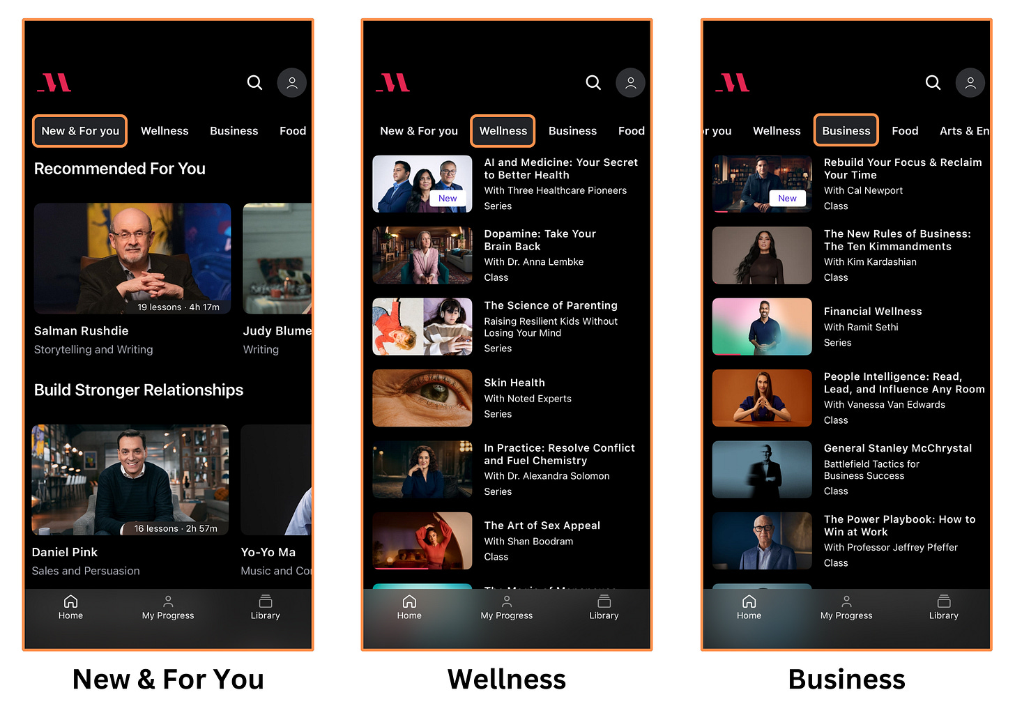 MasterClass - Home (mobile app)