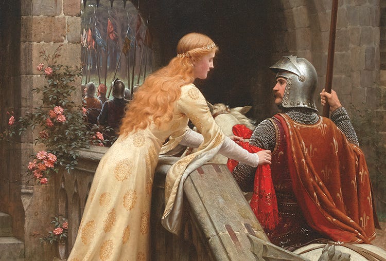 Knight and woman