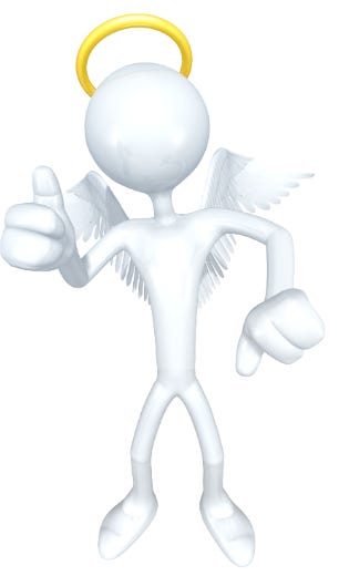 icon of angel with thumb up