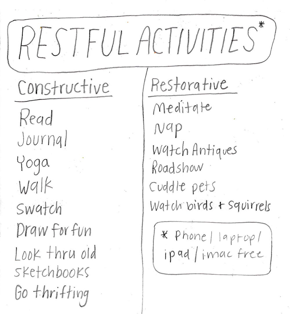 Restful activities constructive and restorative Restful activities constructive and restorative