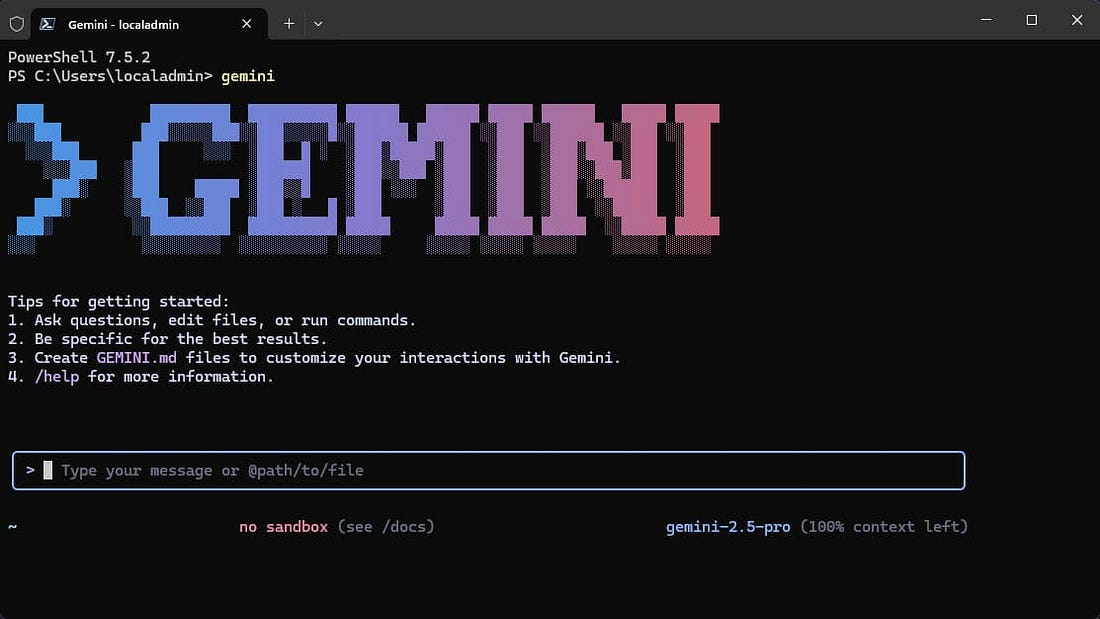 Install Google Gemini CLI in Windows for AI Command Line! - Virtualization Howto Install Google Gemini CLI in Windows for AI Command Line! - Virtualization Howto